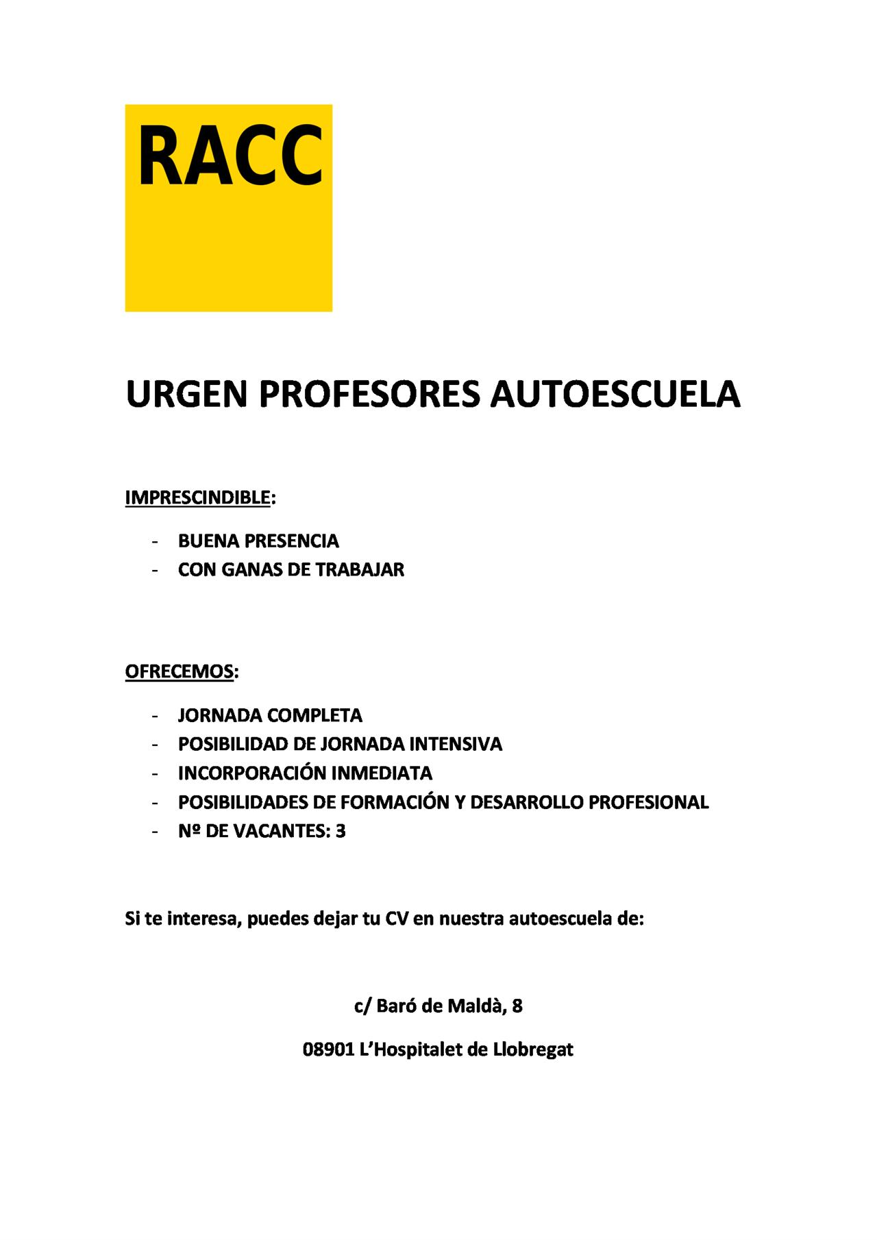 URGEN PROFESORES AUTOESCUELA